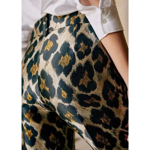 Sezane Leopard Print Damon Trousers - Picture 2 of 7